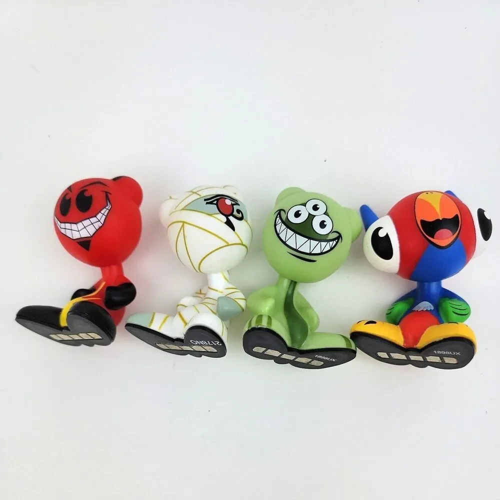 Lot Of 4 U.B. Funkeys Radical Vinyl Figures 3 Inch Computer Game Toys